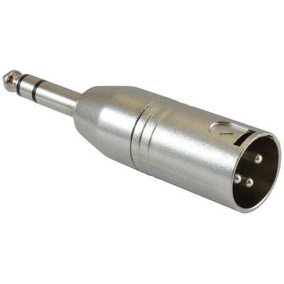 3 Pin XLR Male to 1/4 inch 6.35mm Mono (TS) or Stereo (TRS) Male Audio Adapter Plug