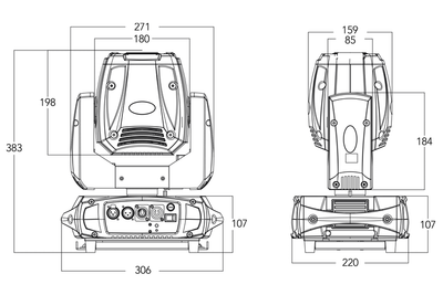 Event Lighting BM1S50W - 50W LED Battery Profile Spot Head with Wireless DMX