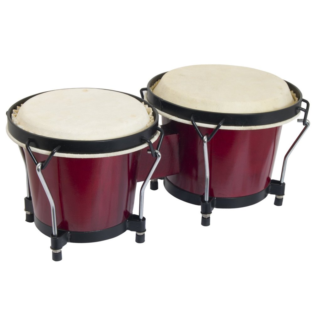 Bongo Drums D037 Set Natural Hide and Timber Double Bongos 6.5 & 7.5 Inch