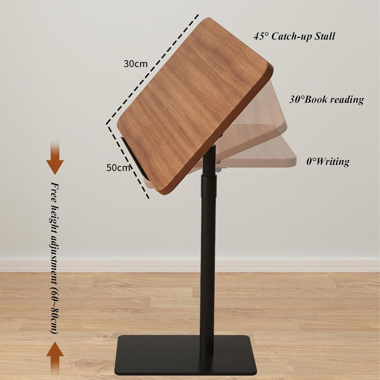 Overbed or Couch Table for Laptop Tablet Food C Shape Height Adjustable 60 to 80 CM