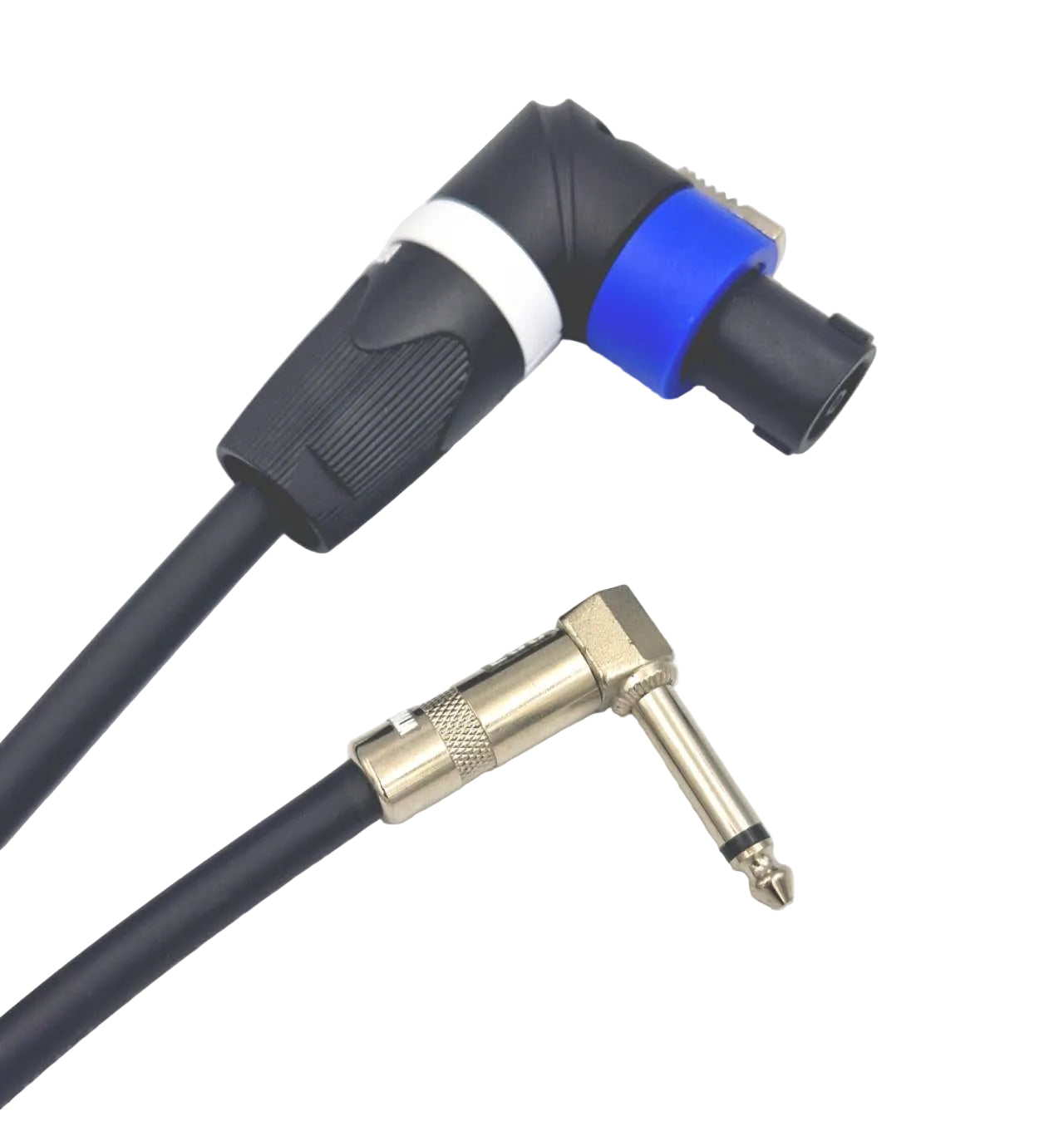 Speakon Right Angle Jack to 1/4" TS Mono Right Angle Jack Australian Made