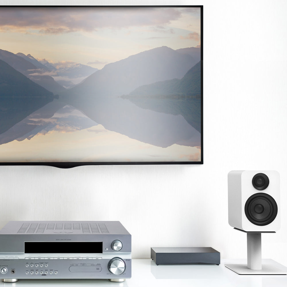 Kanto YU Passive 4" Speakers with 1" Silk Dome Tweeter and 4" Kevlar Woofer - White, Pair