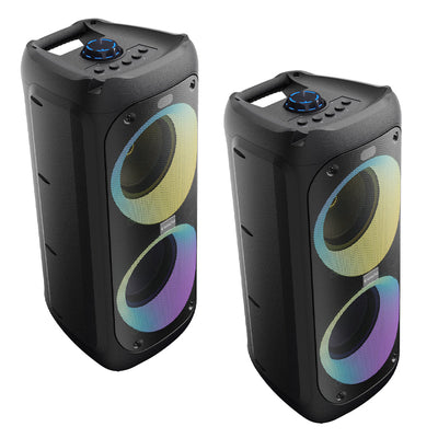 Majority PS200 -Bundled Party Speaker 80w Bluetooth Karaoke-DJ-Party-PA System - Black
