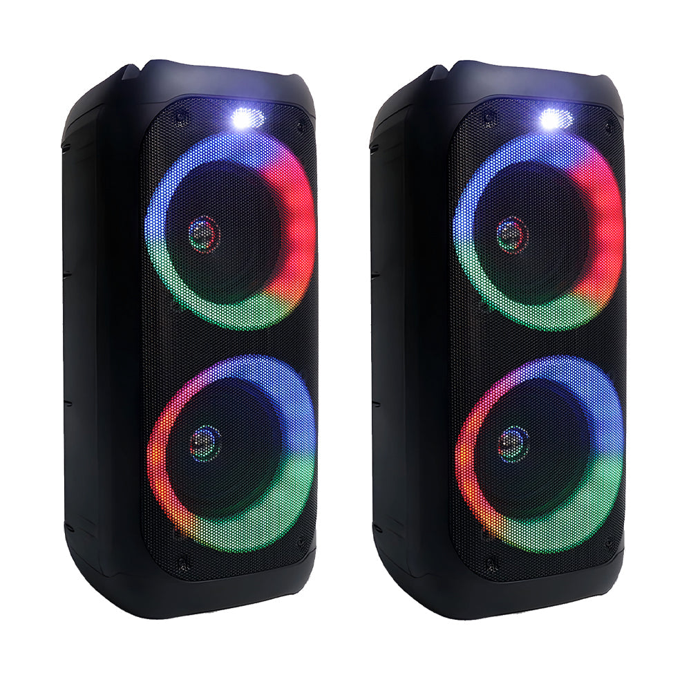 Majority PS200 -Bundled Party Speaker 80w Bluetooth Karaoke-DJ-Party-PA System - Black