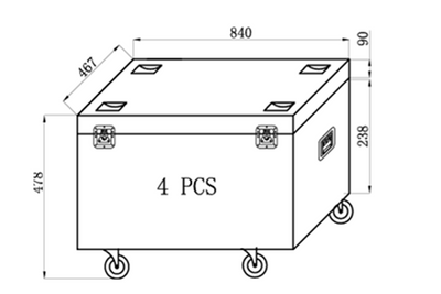 Event Lighting PAN4X1CASEWC - Road Case for PAN 4 X 1