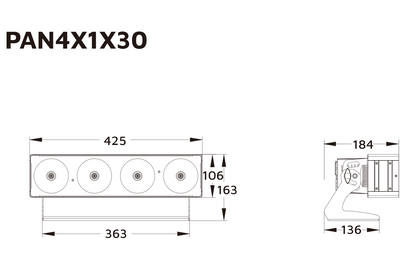 Event Lighting PAN4X1X30 - 4 x 30W COB RGB LED Pixel Control Panel