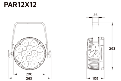 Event Lighting PAR12x12 - 12x12 W RGBWAU Pro PAR