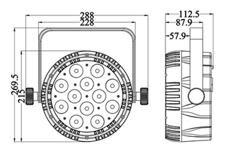 Event Lighting PARP12X8 - 12x8W RGBW PAR