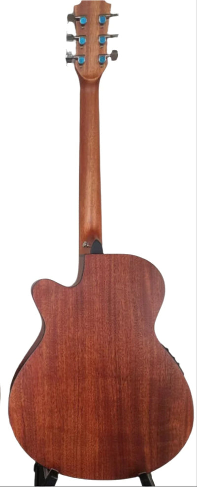 Acoustic Electric 39" Guitar SlimBody Full Mahogany Natural Wood Finish