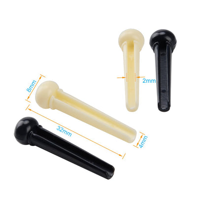 6 X Guitar Bridge Pins Plastic String End Peg Acoustic Guitar Ivoryguitar Black Colour