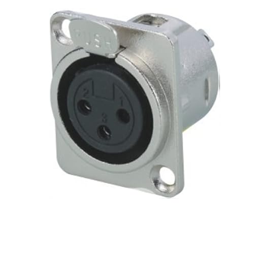 3 Pin XLR Female Socket Metal Panel Mount Chassis Microphone Audio Jack D-Type Connector Adapter