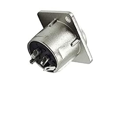 3 Pin XLR Male Socket Metal Panel Mount Chassis Microphone Audio Jack D-Type Connector Adapter