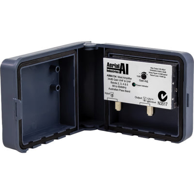 AIMA134PS 34DB VHF/UHF MASTHEAD AMP SINGLE INPUT AERIAL INDUSTRIES AIMA134PS