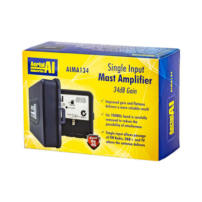 AIMA134PS 34DB VHF/UHF MASTHEAD AMP SINGLE INPUT AERIAL INDUSTRIES AIMA134PS