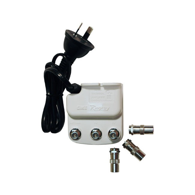 SA162F 2WAY 'F' SPLITTER AMPLIFIER TV SIGNAL BOOSTER KINGRAY KINGRAY SA-162F