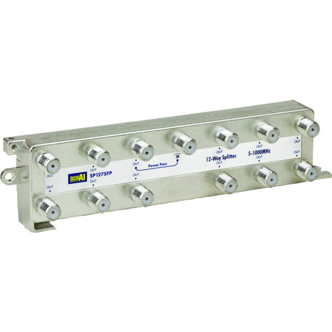 SP1275FP 12 WAY 'F' SPLITTER FREE TO AI 1 X DC POWER PASS AERIAL INDUSTRIES SP1275FP