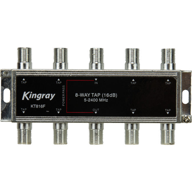 KT816F 8 WAY 16DB TAP 5-2400MHZ POWER PASS FOX APP. F30969 KINGRAY KT816F