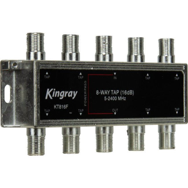 KT816F 8 WAY 16DB TAP 5-2400MHZ POWER PASS FOX APP. F30969 KINGRAY KT816F