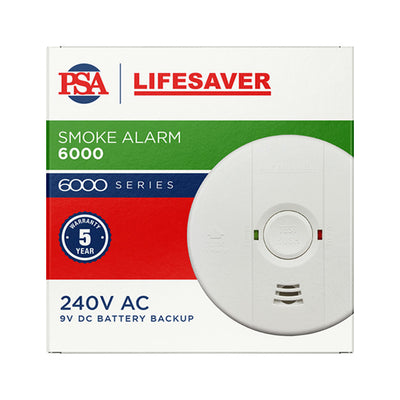LIF6000 240V SMOKE ALARM WITH 9V B/UP PSA 01307556