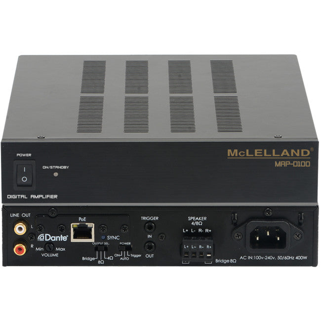 AMPD100DI 100W STEREO AMP WITH DANTE MCLELLAND AMP-D100DI