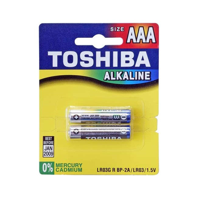 AAAPK2 - 2 PACK AAA ALKALINE BATTERY - TOSHIBA - TOSHIBA