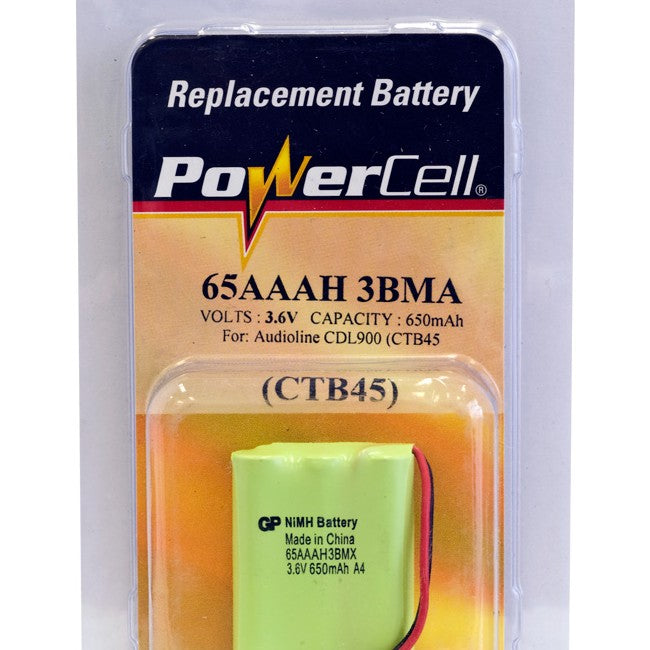 CTB45 3.6V NIMH 650MAH PHONE BATTERY SUITS AUDIOLINE CORDLESS POWERCELL 65AAAH3BMA