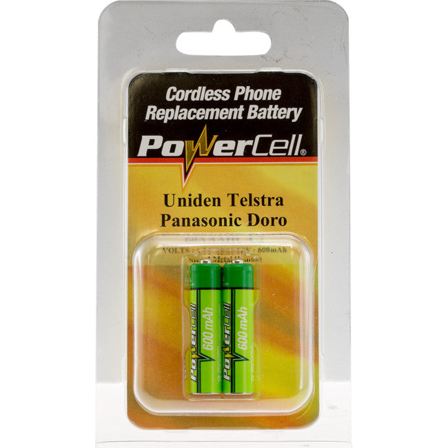 60AAAHCC2 600MAH NIMH AAA BATTERY - 2PK SUITS TELSTRA CORDLESS PHONE GP 60AAAHC-C2