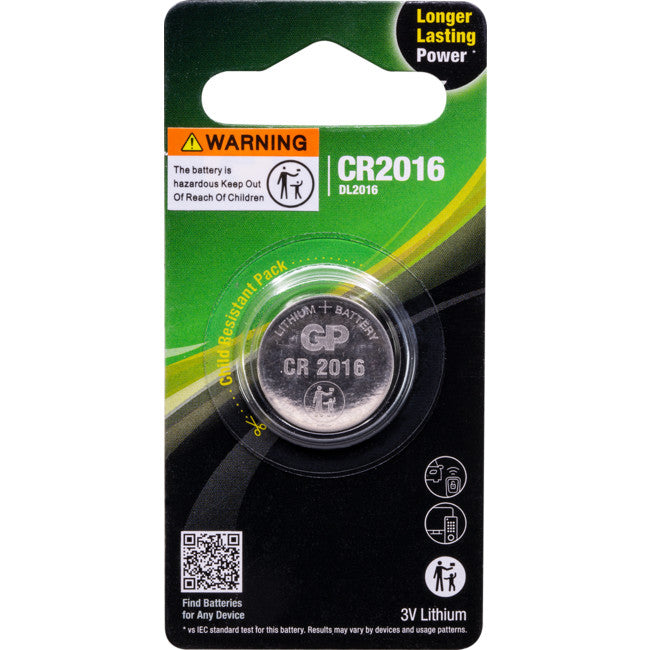CR2016C1 - 3V 90MAH LITHIUM BATTERY GP - SINGLE - GP