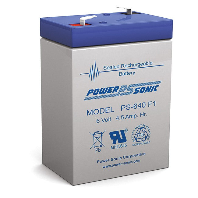 PS640 6V 4.5AMP SLA BATTERY F1 TERMINAL SEALED LEAD ACID POWER SONIC PS-640