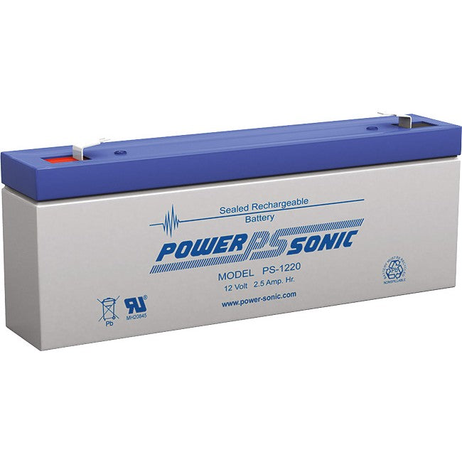 PS1220 12V 2.5AMP SLA BATTERY F1 TERMINAL SEALED LEAD ACID POWER SONIC PS-1220