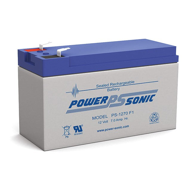 PS1270 - 7AH 12V SLA BATTERY - F1 TERMINAL SEALED LEAD ACID - POWER SONIC