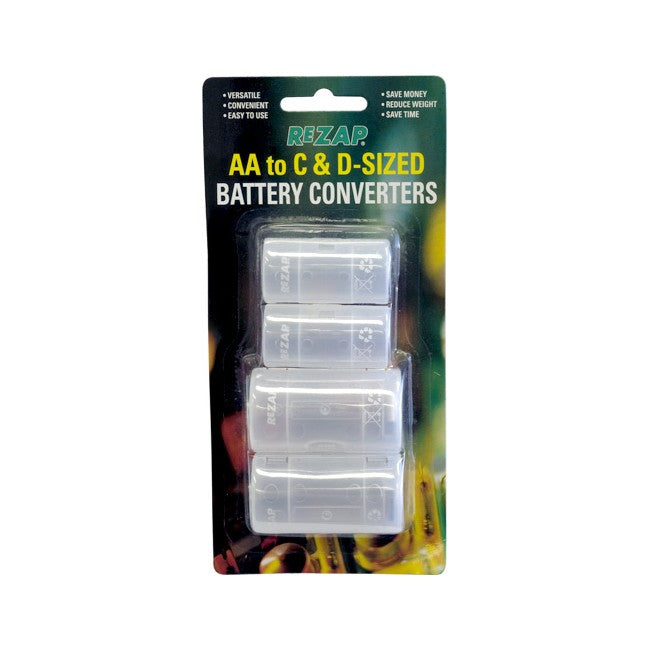 RBC301 - AA TO C & D BATTERY CONVERTERS - REZAP - REZAP
