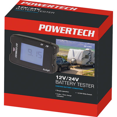 QP2263 12V 24V BATTERY TESTER LCD DISPLAY POWERTECH QP2263