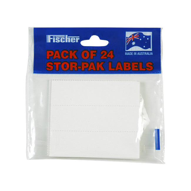 1H052 - PACK 24 STOR-PAK BIN LABELS - FISCHER - FISCHER PLASTIC