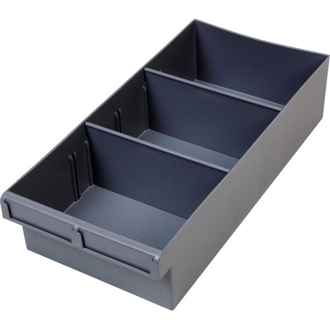 1H025 400MM LARGE SPARE PARTS TRAY GREY DRAWER WITH DIVIDERS FISCHER PLASTIC 1H-025