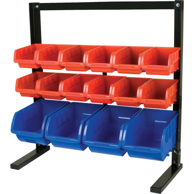 ST1018 16 BIN TABLE TOP STORAGE RACK WITH MAGNETIC STRIP HOLDER ST-1018