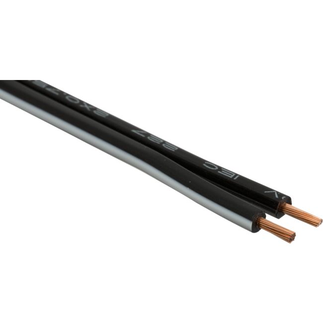 2X24-.2PB-1M BLACK TWIN POWER CABLE -1M - PER METRE FIGURE 8 (100M) DOSS