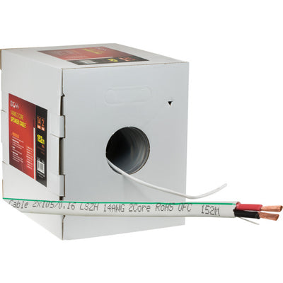 14G2C152M 14AWG 2CORE SPEAKER CABLE 152M 500FT ROLL LSZH REELEX WHITE/G DOSS 14-2C-500