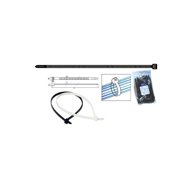 CTP300BK - 305MM PREMIUM CABLE TIE - BLACK - 100 PACK T50IBK/W - RPG