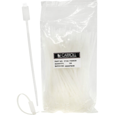 IT194NT 194MM NAME TAG / ID CABLE TIE CLEAR / NATURAL - 100 PACK IT194