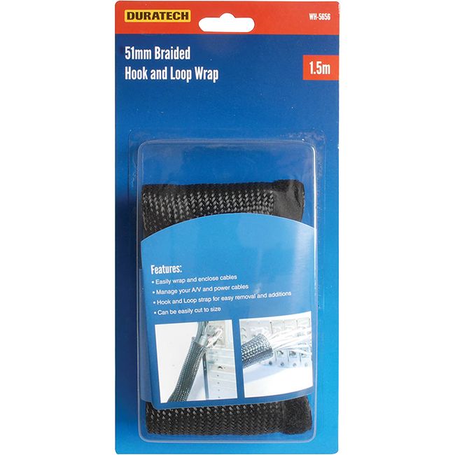 WH5656 - HOOK AND LOOP LOOM WRAP - BRAIDED 1.5M 51MM - DURATECH