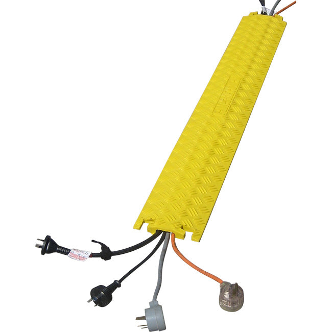 CS03I - YELLOW DROP OVER CABLE RAMP - PEDESTRIAN POLYURETHANE - CABLE SAFE