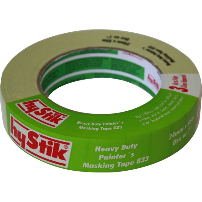 833MT24 3 DAY HEAVY DUTY MASKING TAPE 24MM X 55MT ROLL PAINTERS TAPE HYSTIK 2062