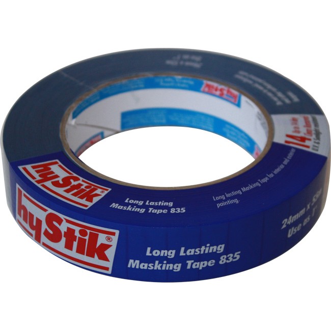 835MT24 14 DAY OUTDOOR MASKING TAPE 24MM X 55MT ROLL LONG LASTING HYSTIK 1766