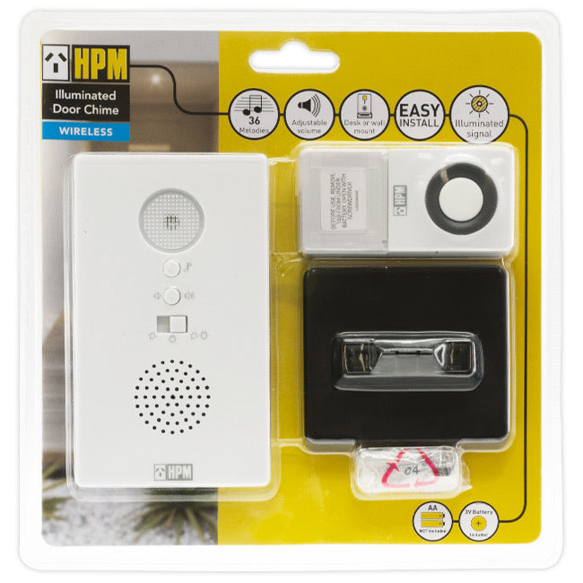 D642/L1 BATTERY WIRELESS DOOR CHIME WITH LED FLASHING INDICATOR HPM D642/L1