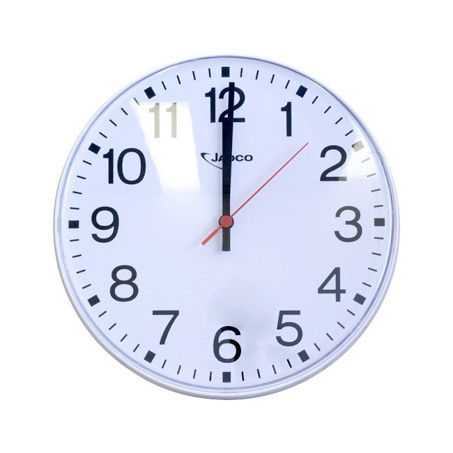 2500CLK 250MM (10") WALL CLOCK WHITE 10MT VIEW JADCO 2500