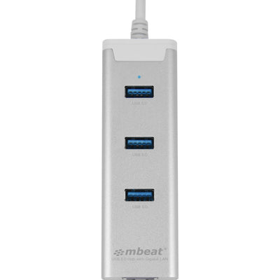 HUB33E 3 PORT USB3.0 HUB WITH GIG LAN GIGABIT LAN HAMILTON MBEAT MB-HUB33E