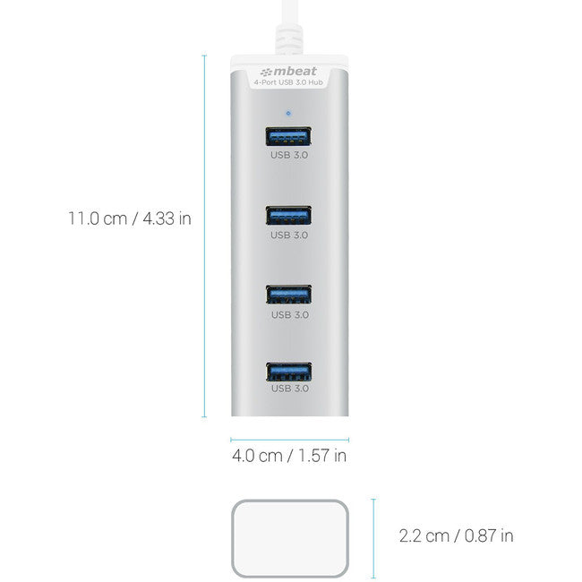 HUB43ST MBEAT 4 PORT USB3.0 HUB ALUMINIUM MBEAT MB-HUB43ST