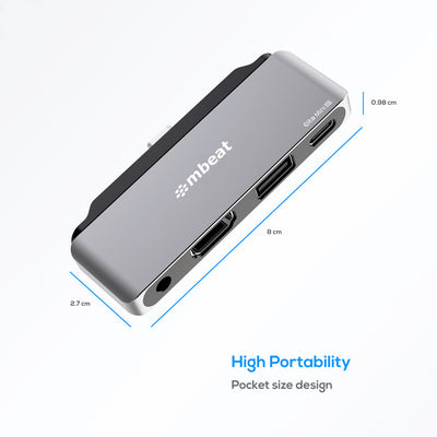 UCDP6 ELITE MINI 4-IN-1 USB-C HUB 4K HDMI PD 3.5MM MBEAT MB-UCD-P6