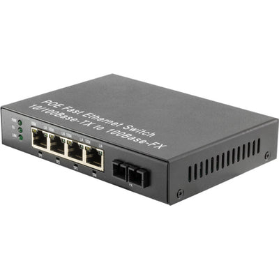 FES4POE 4 PORT FIBRE ETHERNET SWITCH 4XPOE 100M SM SC 20KM DUAL FIB AOM-1400P-S20EA